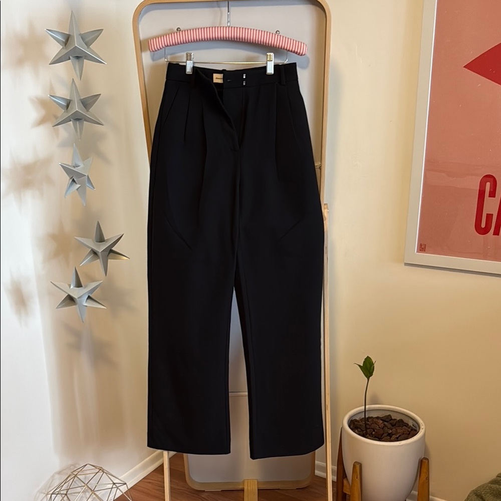 Black High-Waisted Wide Leg Trousers